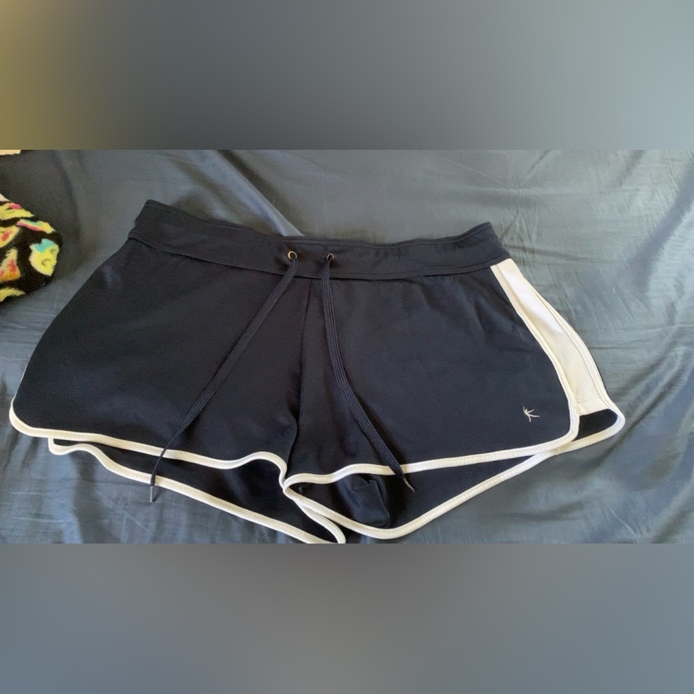 Danskin Now Black and White Athletic Shorts with Elastic Waistband